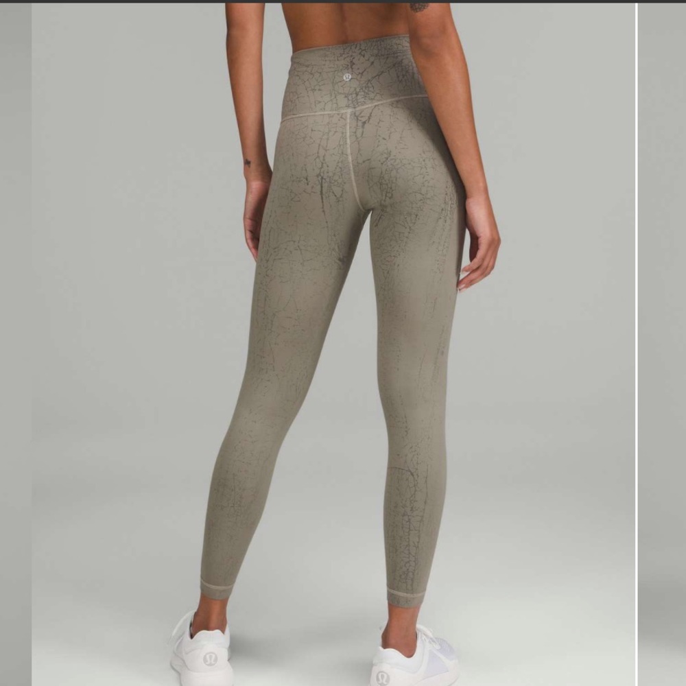 Lululemon Wunder Train High Rise Leggings 6 Green Gray